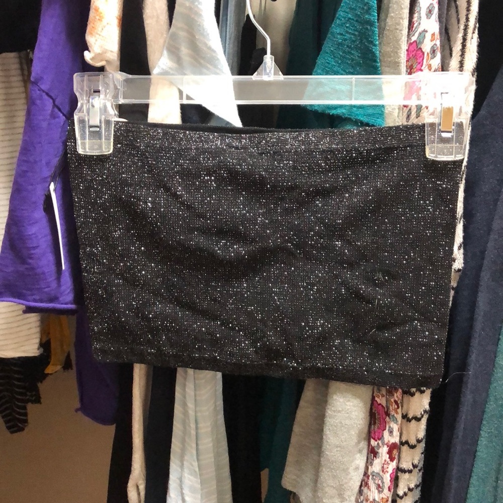 Black sparkly tube top